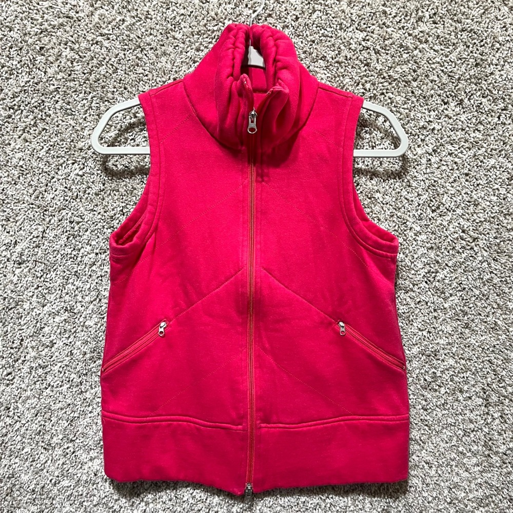 Neon Buddha Vest Women's Small Pink Quilted Zip Up